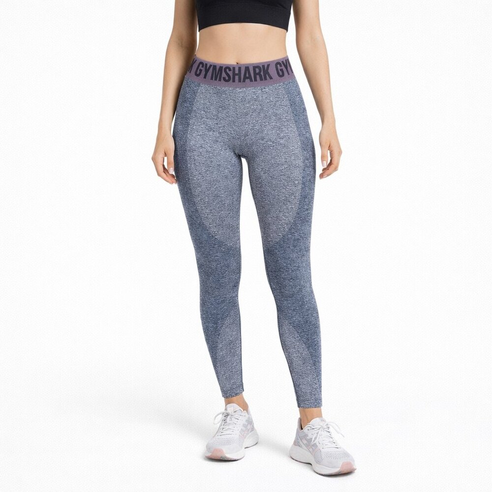 Gymshark Flex Leggings Purple‎ Navy Marl Cropped Seamless Women's Size Small